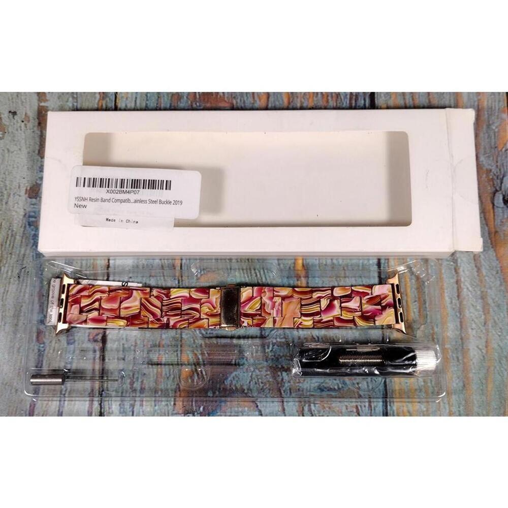 Resin Band Compatible with Apple Watch with Stainless Steel Buckle